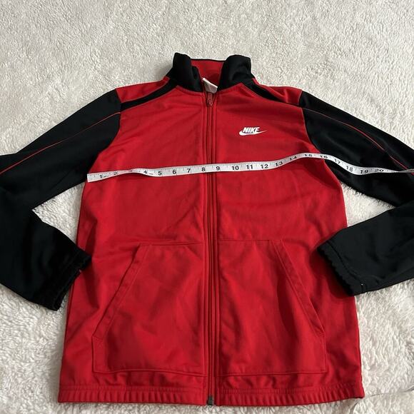Nike Full Zip Red Black Large Logo Track Jacket Youth Sz L Sports Casual Wear - Picture 4 of 7